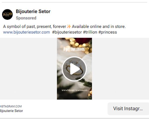 One of your Instagram ads, with a Visit Instagram button